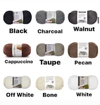 a list of different colors of yarn