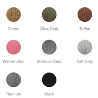 a chart showing the different colors of yarn