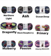 a list of different colors of yarn