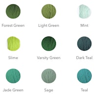 a chart showing the different shades of green