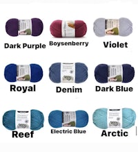 a list of different colors of yarn