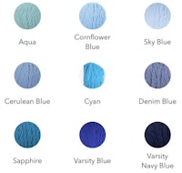 a chart showing the different shades of blue