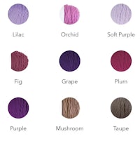 a chart showing the different colors of yarn